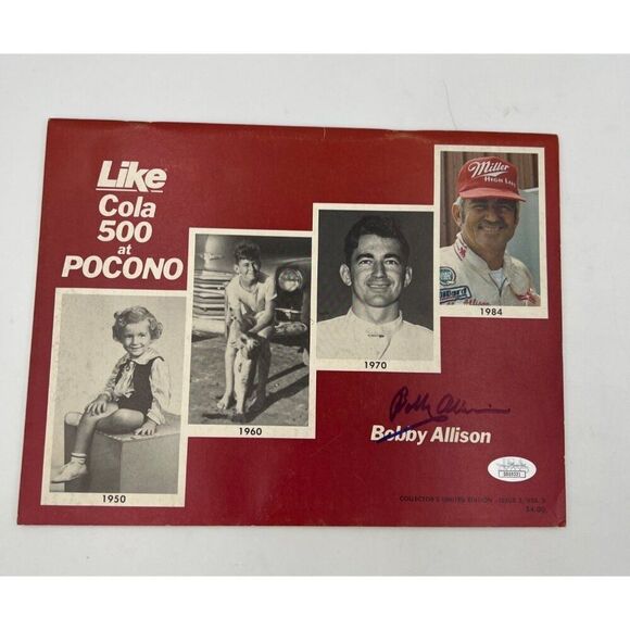 Bobby Allison Signed Vintage Program Like Cola 500 Pocono JSA COA - Picture 2 of 7